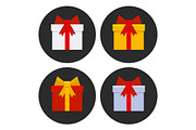 Colorful Gift Boxes Icons Set