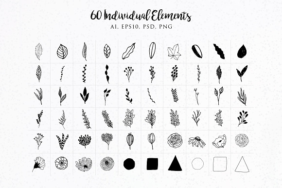 Hand Drawn Floral Elements Vol.2 in Illustrations - product preview 1