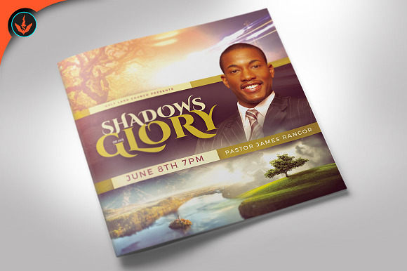 Shadows of His Glory Church Bulletin in Brochure Templates - product preview 2
