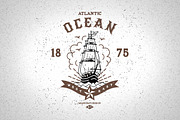 Vintage Label Atlantic Ocean