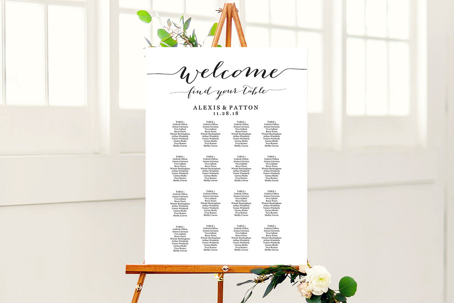 Wedding Seating Chart Sign Template in Stationery Templates - product preview 8