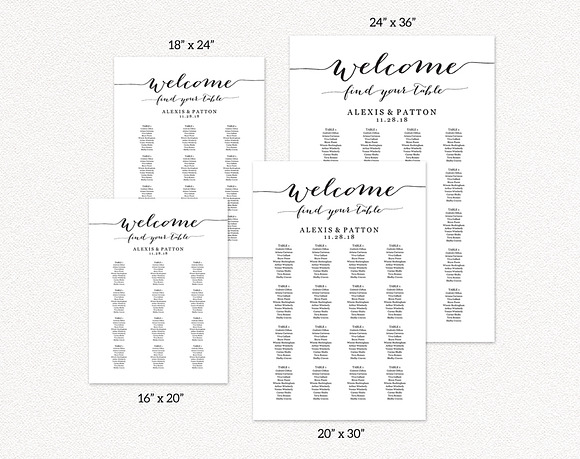 Wedding Seating Chart Sign Template in Stationery Templates - product preview 1