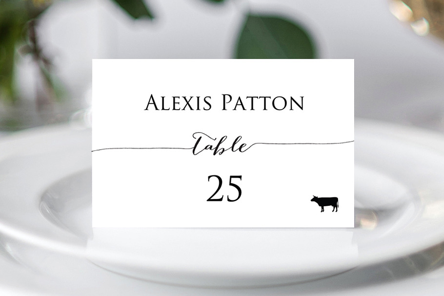 Place Card Templates with Meal Icons in Stationery Templates - product preview 8
