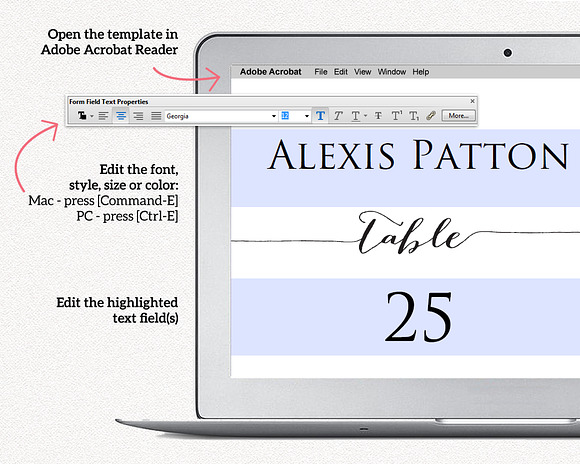 Place Card Templates with Meal Icons in Stationery Templates - product preview 2
