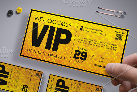 Golden Style VIP Pass Card in Card Templates - product preview 1