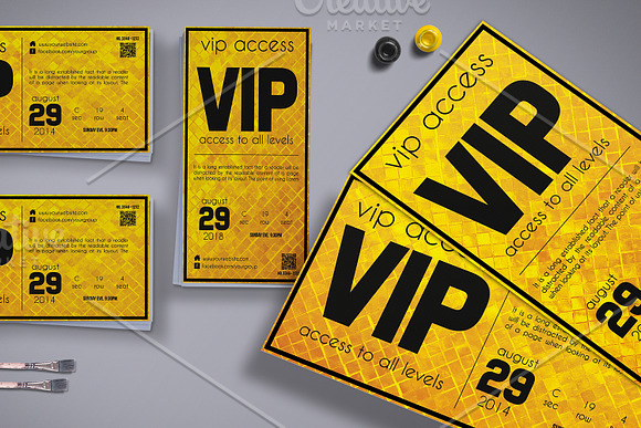 Golden Style VIP Pass Card in Card Templates - product preview 3