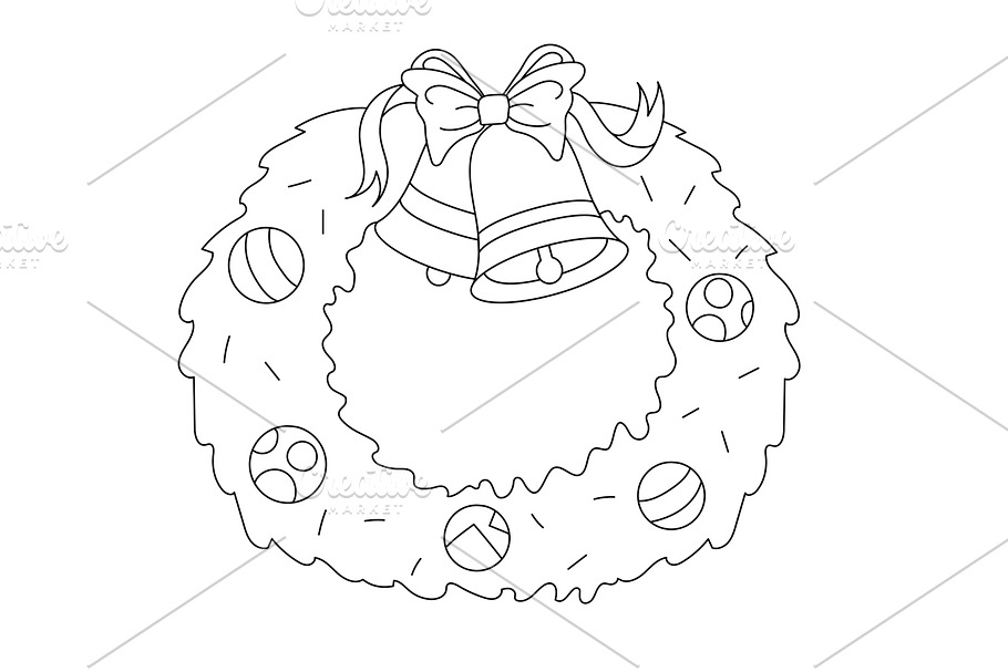 Christmas wreath vector in Illustrations - product preview 8