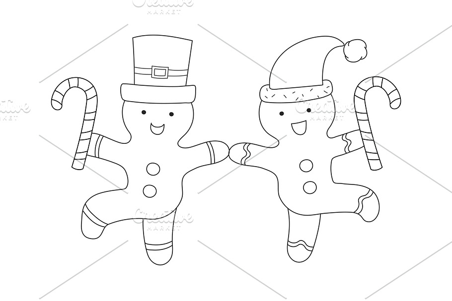 Dancing gingerbread men vector in Illustrations - product preview 8