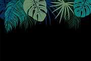 Tropical leaves with copy space