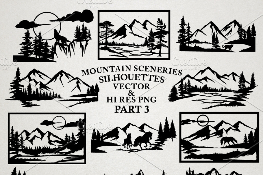 Mountain Sceneries Vector Pack