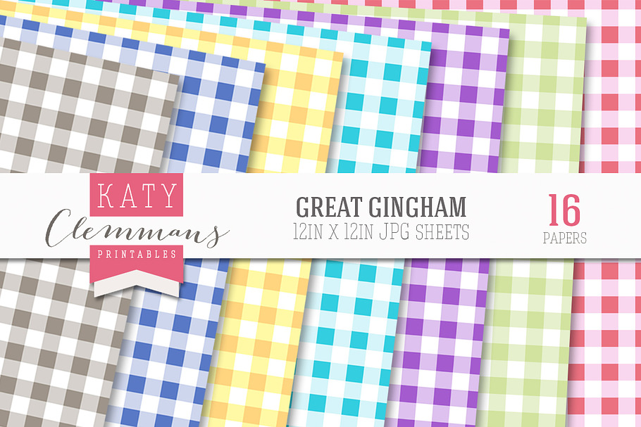 Great Gingham patterned papers
