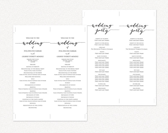 Wedding Program Template in Stationery Templates - product preview 4
