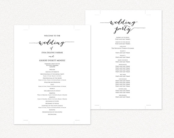 Wedding Program Template in Stationery Templates - product preview 5