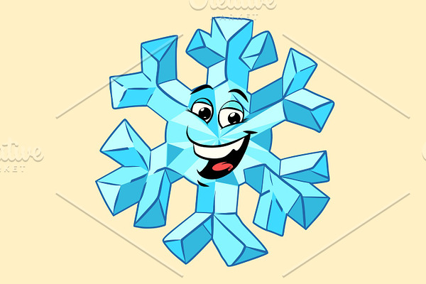 snowflake cute smiley face character