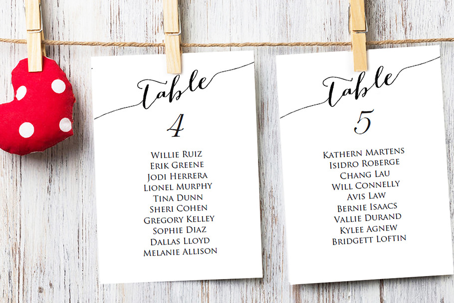 Table Seating Cards Template  in Stationery Templates - product preview 8