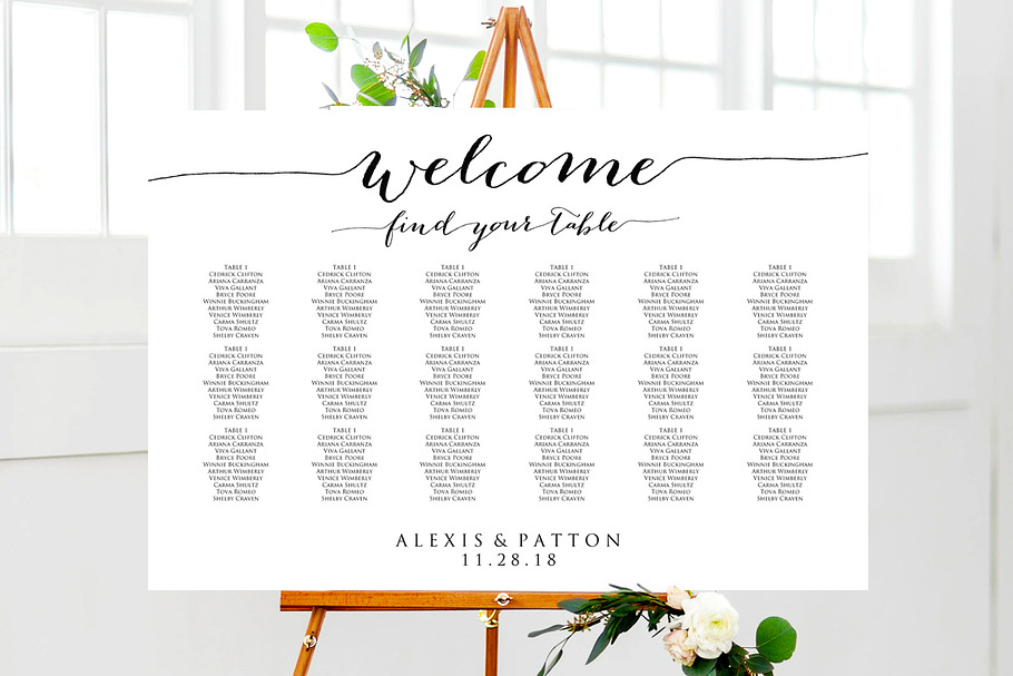 Wedding Seating Chart Template  in Stationery Templates - product preview 8
