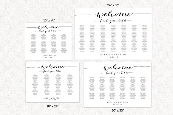 Wedding Seating Chart Template  in Stationery Templates - product preview 2