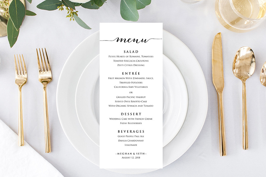 Wedding Reception Menu Template in Stationery Templates - product preview 8