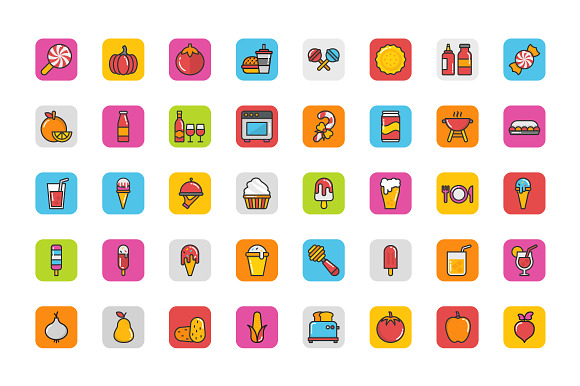 208 Food Icons in Icons - product preview 2