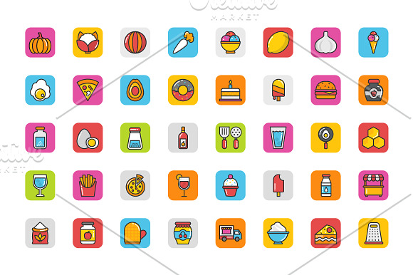 208 Food Icons in Icons - product preview 3