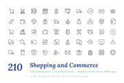210 Shopping Line Icons