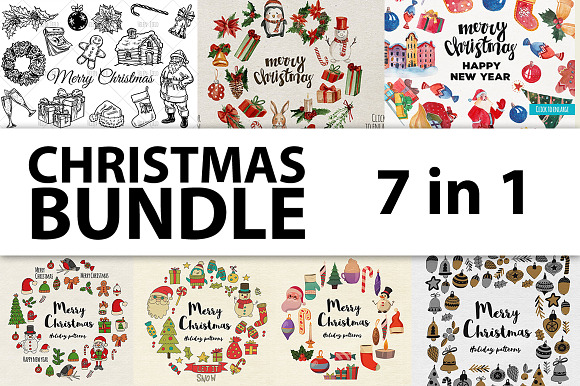 Christmas BUNDLE - 7 in 1 in Illustrations - product preview 3