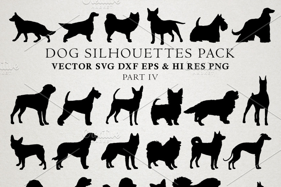 Dog Silhouettes Vector Pack 4