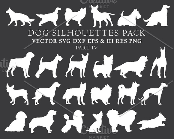 Dog Silhouettes Vector Pack 4 in Illustrations - product preview 1