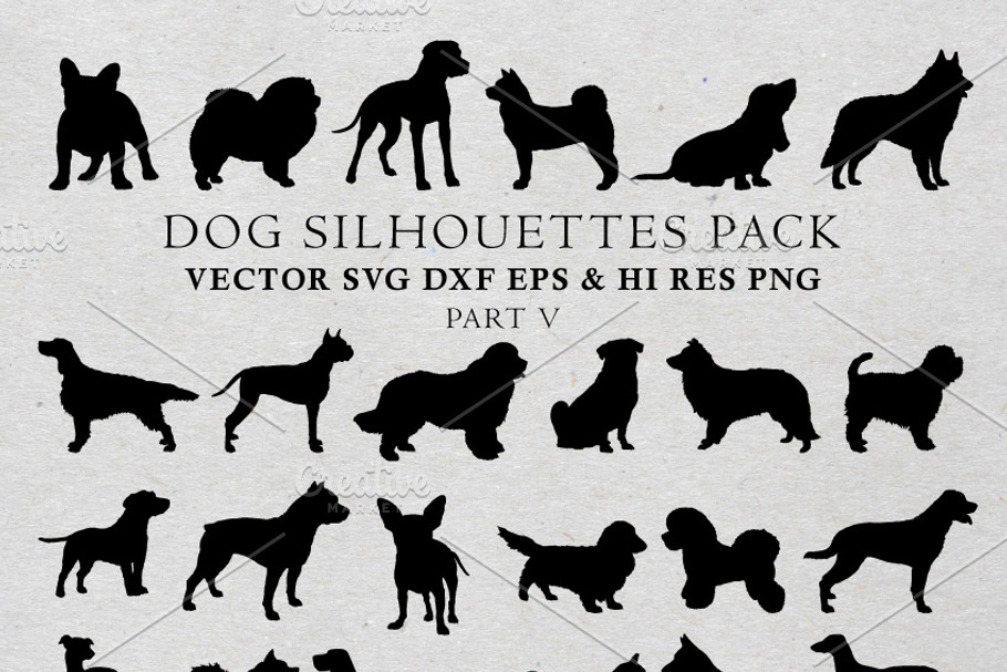 Dog Silhouettes Vector Pack 5