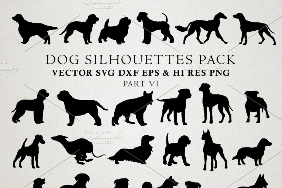 Dog Silhouettes Vector Pack 6