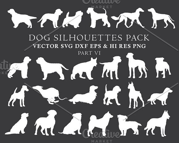 Dog Silhouettes Vector Pack 6 in Illustrations - product preview 1