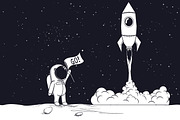 Rocket launch wit astronaut