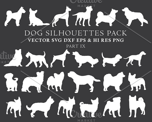 Dog Silhouettes Vector Pack 9 in Illustrations - product preview 1