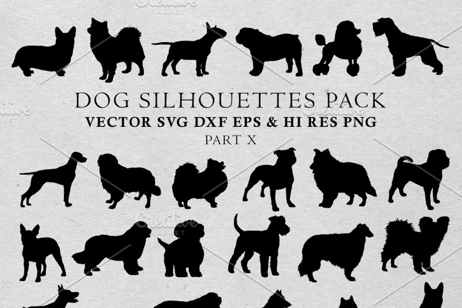 Dog Silhouettes Vector Pack 10