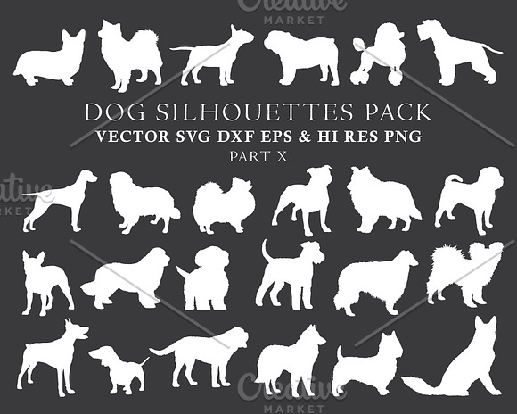 Dog Silhouettes Vector Pack 10 in Illustrations - product preview 1