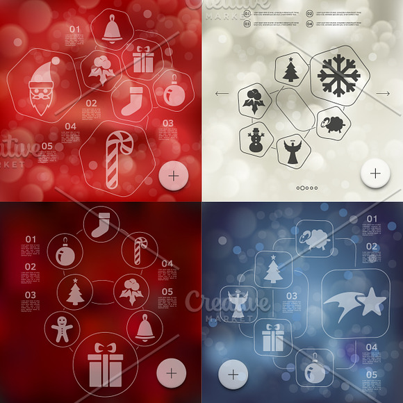 9 CHRISTMAS infographics. Unfocused in Illustrations - product preview 2