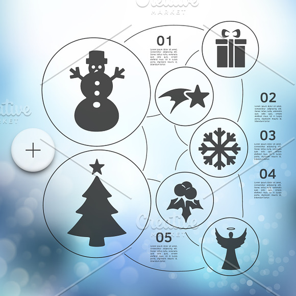 9 CHRISTMAS infographics. Unfocused in Illustrations - product preview 3