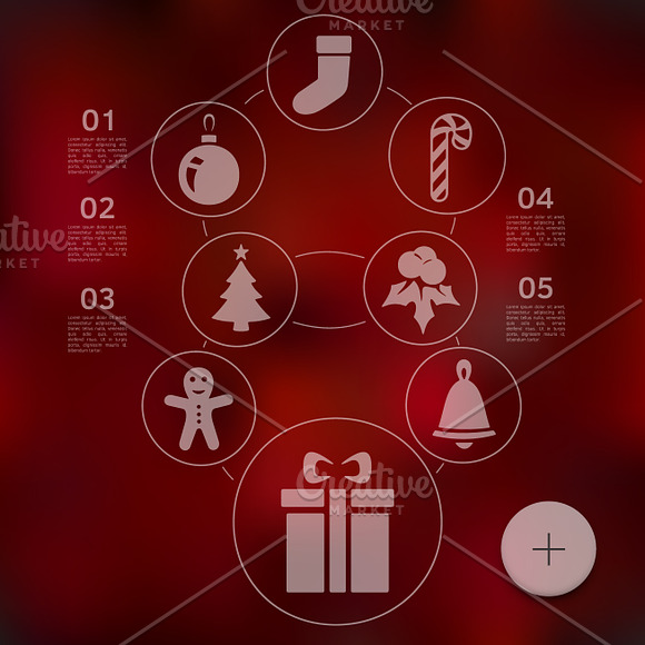 9 CHRISTMAS infographics. Unfocused in Illustrations - product preview 4