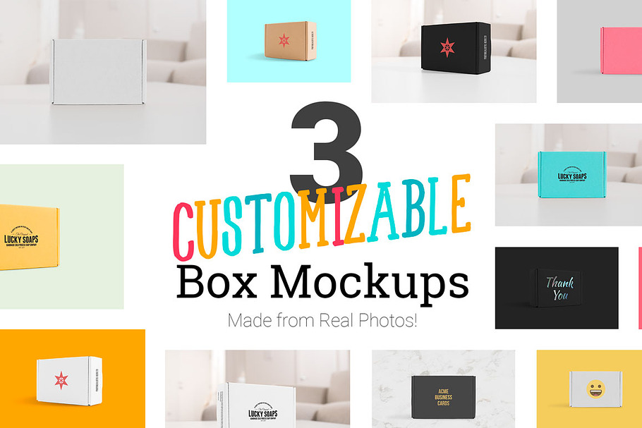 3 Real Photo Product Box Mockups in Product Mockups - product preview 8