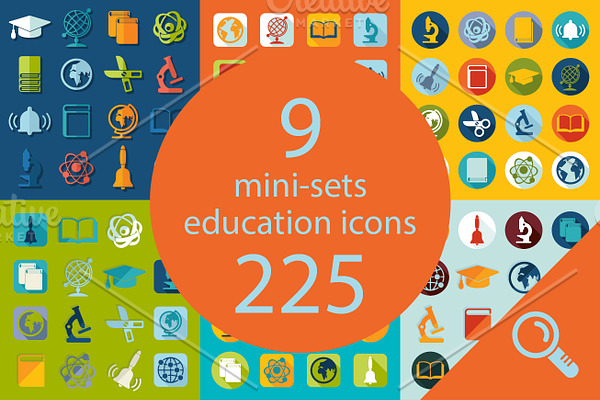 9 EDUCATION sets of icons