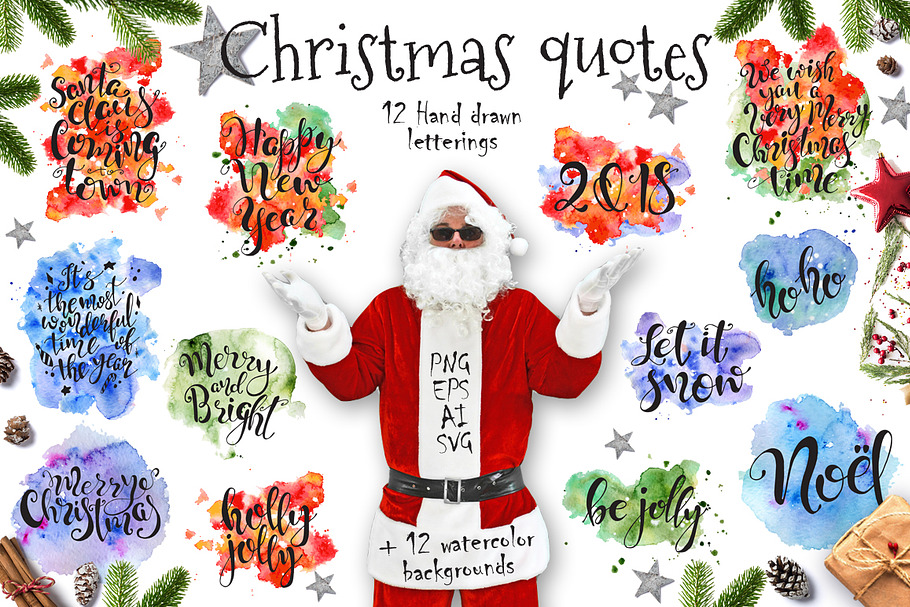Christmas quotes. Hand lettering DIY