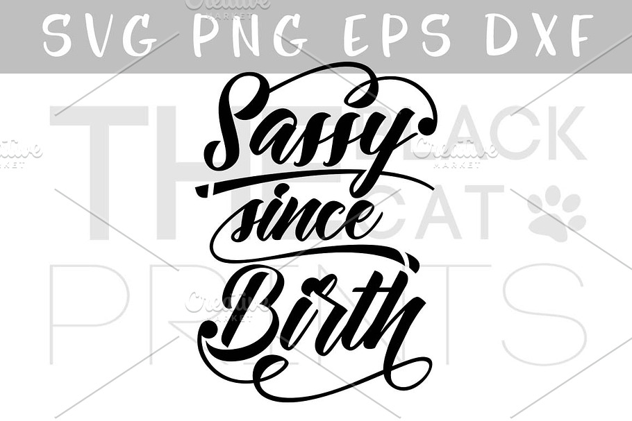 Sassy since birth SVG DXF PNG EPS