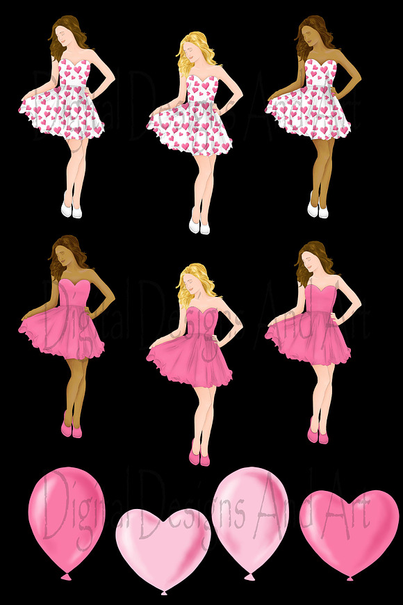 Valentine day girl in Illustrations - product preview 2