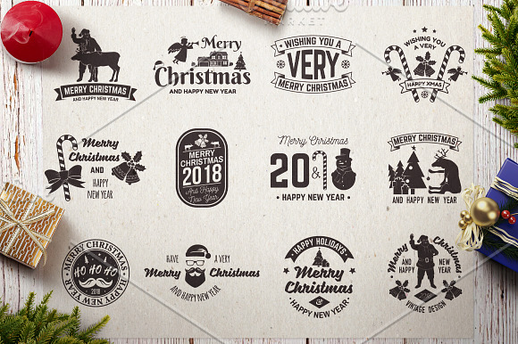 Merry Christmas and Happy New Year in Logo Templates - product preview 1