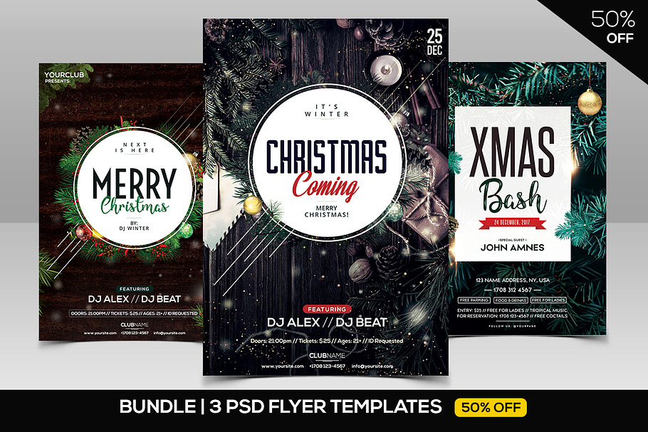 BUNDLE 50% OFF - 3 CHRISTMAS Flyers in Flyer Templates - product preview 8