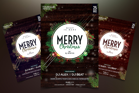 BUNDLE 50% OFF - 3 CHRISTMAS Flyers in Flyer Templates - product preview 2