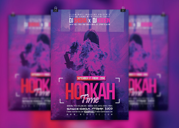 Hookah Time | Shisha Flyer Template in Flyer Templates - product preview 2