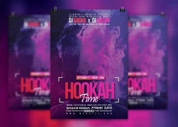 Hookah Time | Shisha Flyer Template in Flyer Templates - product preview 3