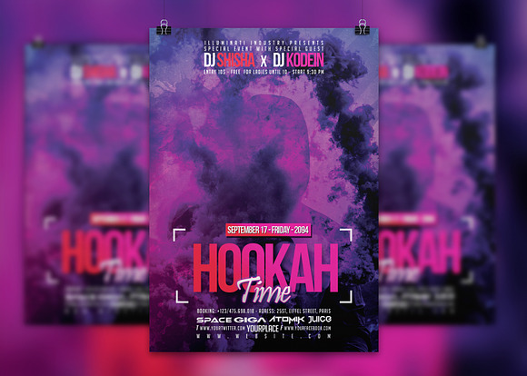 Hookah Time | Shisha Flyer Template in Flyer Templates - product preview 6