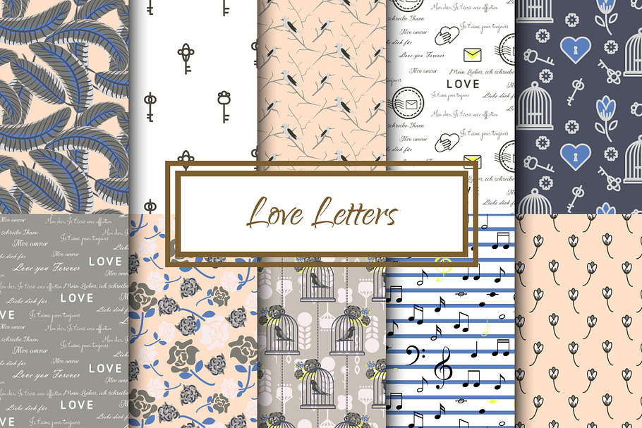 Love Letters Seamless Patterns